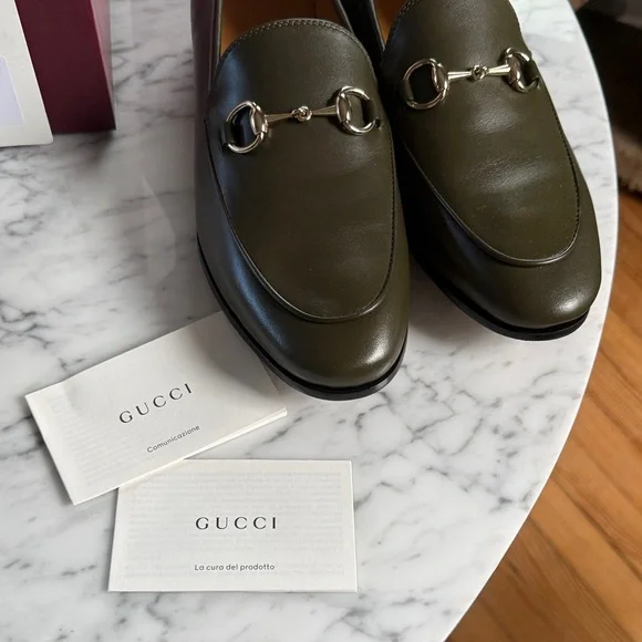 Gucci Olive Leather Loafers - Picture 3 of 6